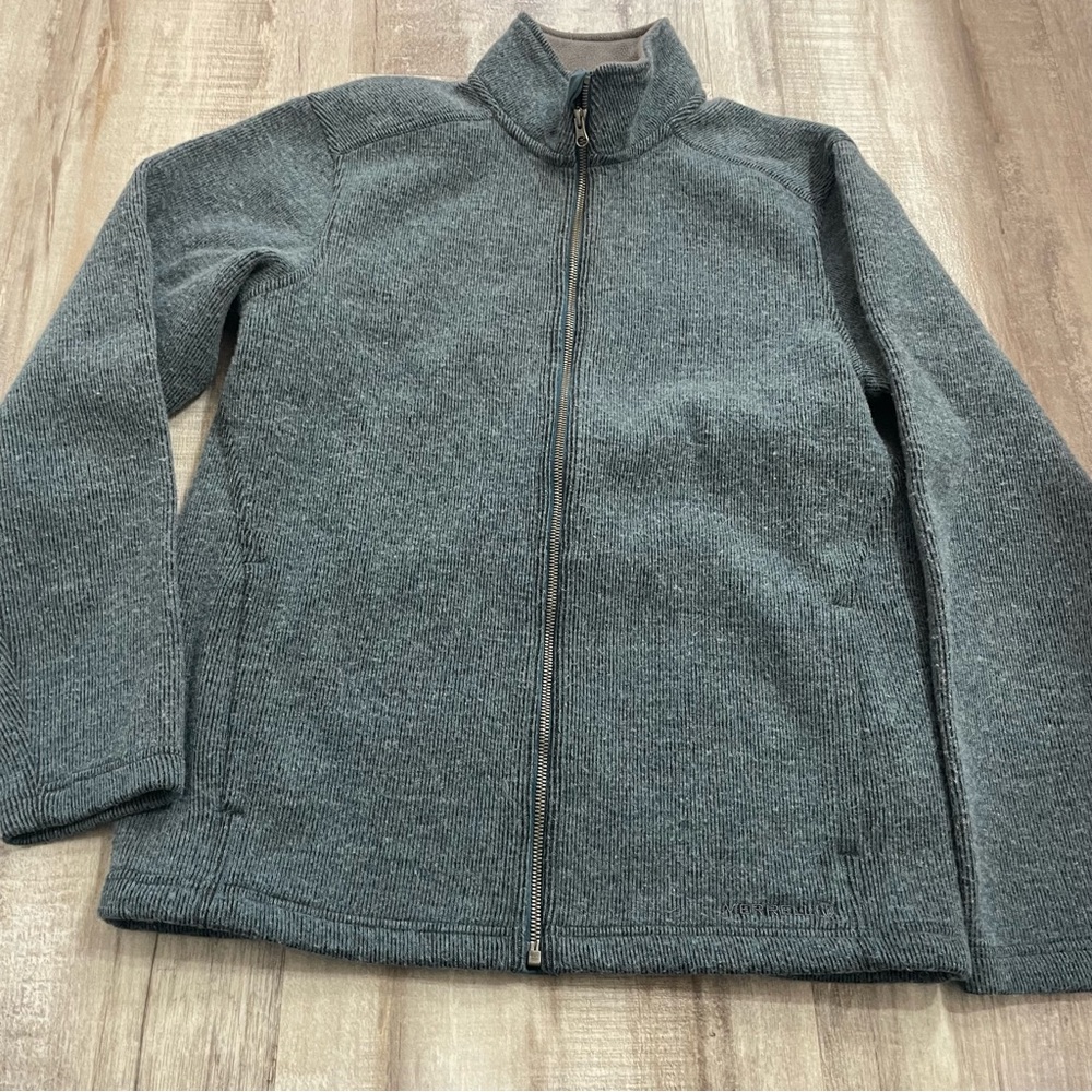 Merrell Blue wool zip up sweater small